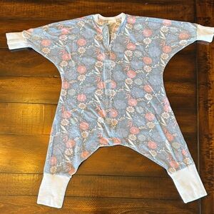 Sleeping Baby “Flying Squirrel” Floral Blue and Pink Onesie